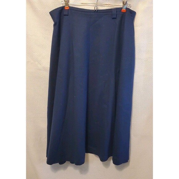 Vintage Pendleton Wool Maxi Skirt Sz L Navy Blue Winter USA minimalist - Picture 1 of 10